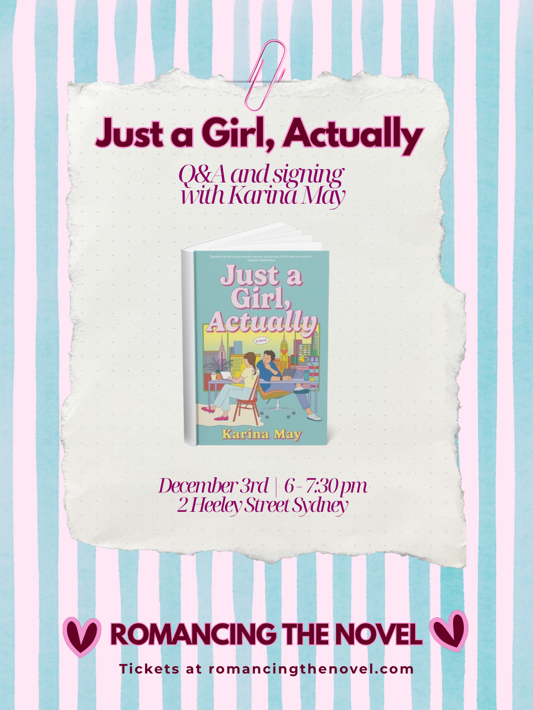 SYDNEY AUTHOR EVENT: Karina May
