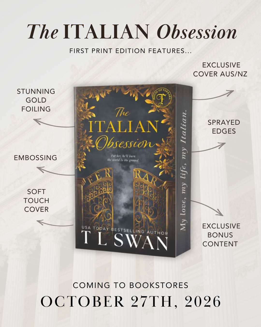 PRE-ORDER: The Italian Obsession  by TL Swan